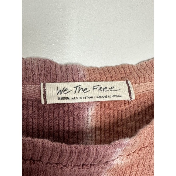 We The Free Top Oversized Tie-Dye Women's Ribbed Dolman Long Sleeve Sz M - Picture 4 of 7